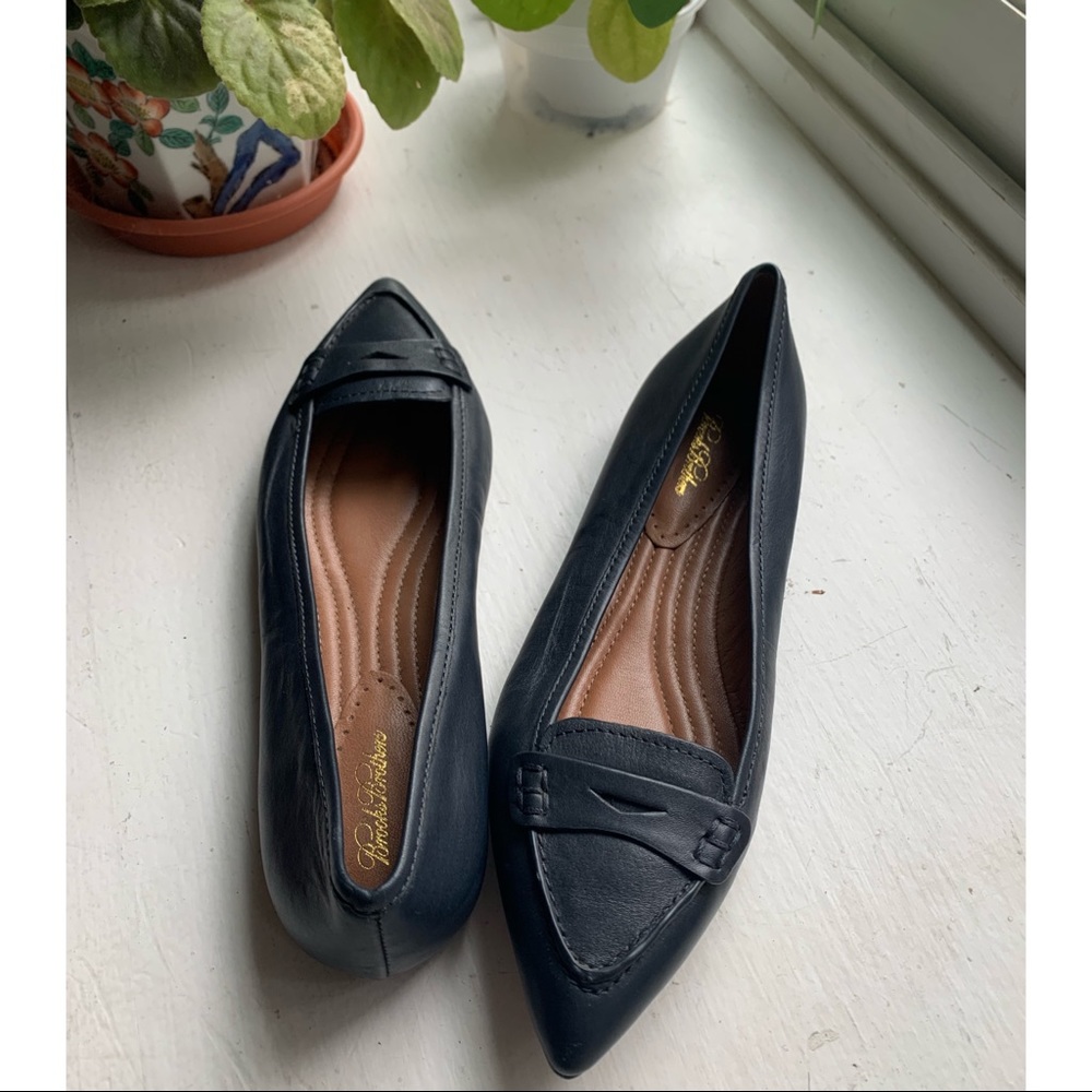 Brooks Brothers pointed toe penny loafer flats
